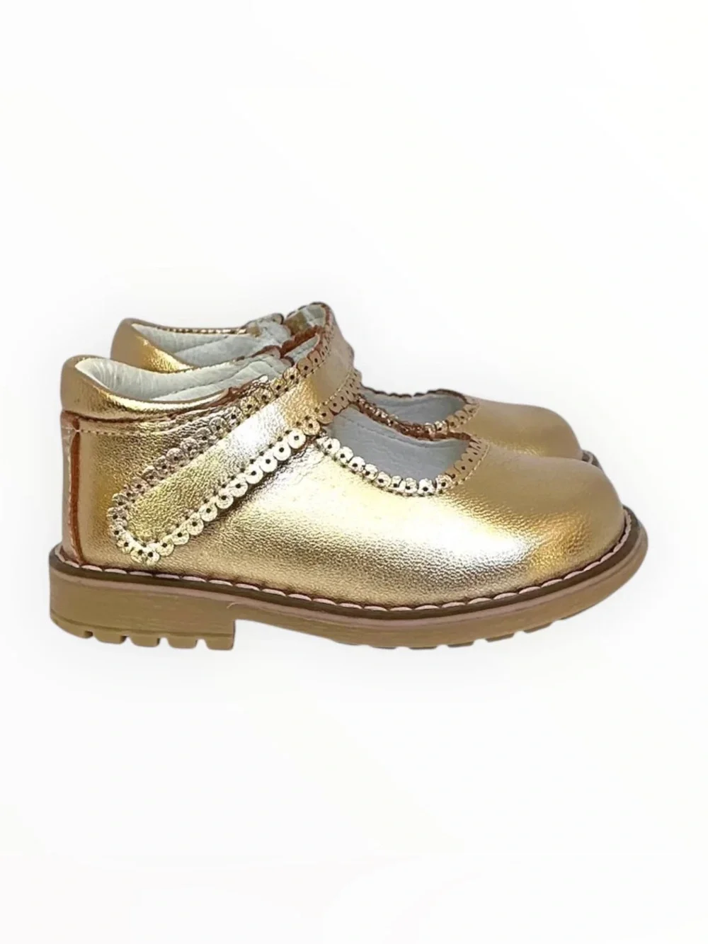 Gold Mary Jane Kids Shoes - Nomandino